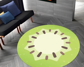 Fruit Rug, Kiwi Rug, Circle Rug, Round Rug,Gift for Him,Kitchen Decor,Kitchen Rug,Boys Room Rug,Custom Rug,Personalized Gifts,Area Rug.