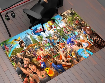 Retro gametapijt, videogamekleed, gamingkleed, gamerkleed, kleurrijk tapijt, gamedecor, aangepast tapijt, retro gaming, tapijt arcade, karpetten, gamingcadeaus