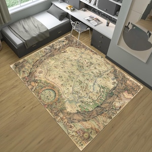 Beliebter Filmteppich, Mittelerde, Lotr Map, The Rings Map Teppich, Fantastischer Teppich, Hobbit-Teppich, LOTR-Teppich, Filmteppich, beliebter Teppich, Kinderteppich