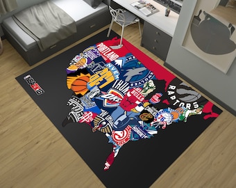 Basketball Rug,Nba Team Rug,Nba Map Rug,Sport Rug,Kids Room Rug,Custom Rug,Hypebeast Rug,Area Rug,Personalized Rug,Unique Rug,Gift for her