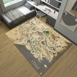Hyrule kaartkleed, legende van Zelda, gameroomdecor, online game, populaire gamingmat, coole speelkamerdecor, cadeau voor gamer, arcadekleed,