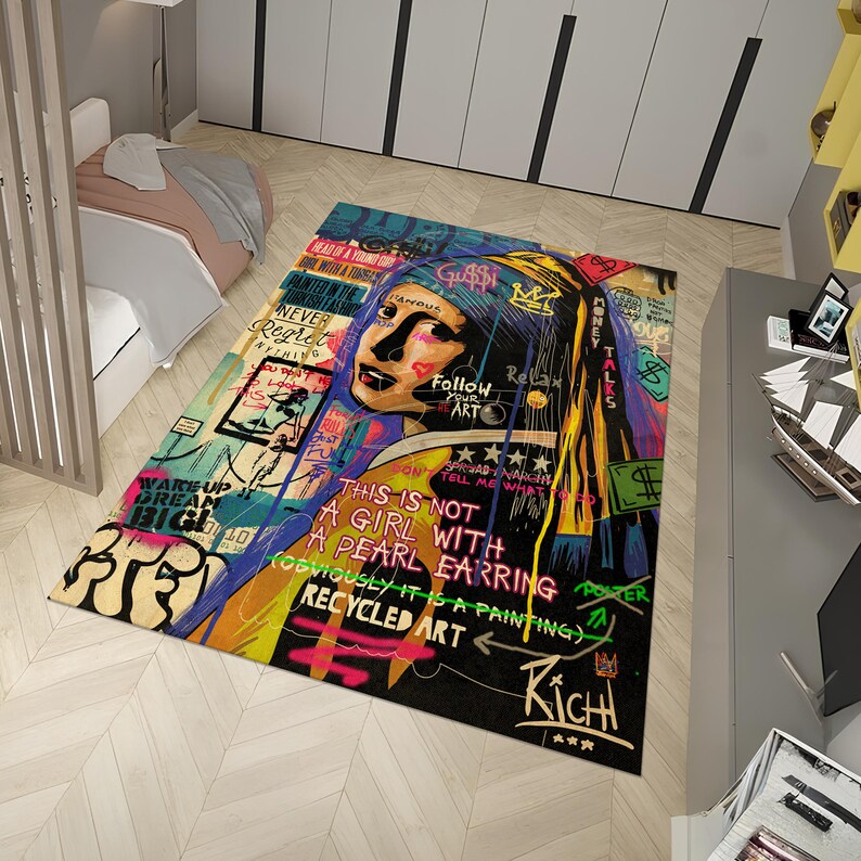 Pop Art Rug,graffiti Rug,colorful Art Rug,women Rug,unique Rug,cool ...