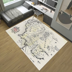 LOTR Teppich, Mittelerde Karte Teppich, LOTR Karte, Cooler Teppich, Beliebter Teppich, Fantastischer Teppich, Jungenzimmer Teppich, Geschenke für Sie,