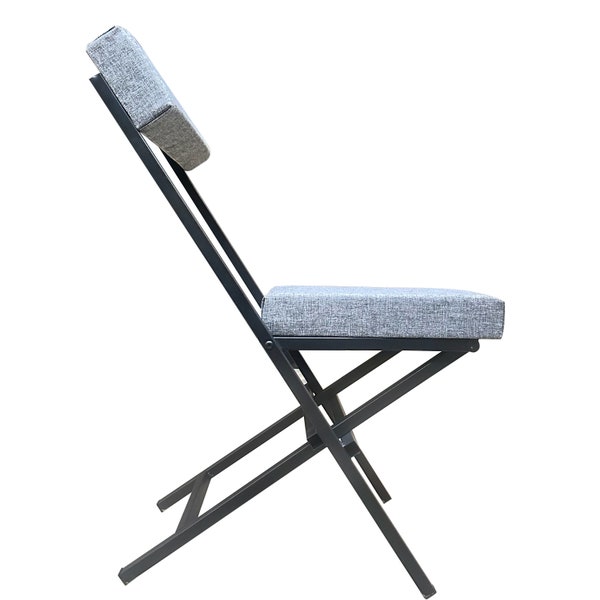 Chaise pliante confortable, stable et pratique, chaise de jardin et de camping rembourrée en métal, chaise portable