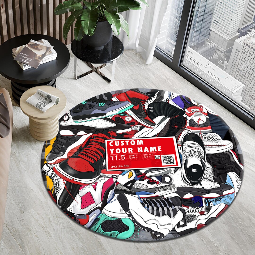 Sneakers Shoes Rug, Custom Rug, Personalized Rug, Street Cool Rug ...