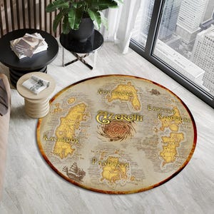 Mappa del mondo magico, tappeto rotondo, tappeto della scuola di stregoneria, tappeto di Harry, tappeto magico, tappeto mappa, tappeto della magia, tappeto del film, arredamento del film, tappeti