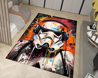 Stormtrooper Rug,Star Wars Rug,Colorful Rug,Music Rug,Fantastic Rug,Sci-Fi Rug,Unique Rug,Area Rug,Kids Rug,Gift for her,Personalized Rug