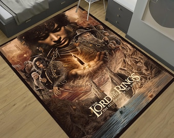 LOTR Rug, Movie Rug, Rings Rug, Colorful Rug, Popular Rug, Custom Rug, Unique Rug, Fantastic Rug, Movie Decor, Area Rug, Boys Room Rug,