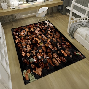 Hiphop Rug,Legends Rug,Rappers Rug,Music Rug,Music Decor,Music Room Rug,Rap Stars Collage Rug,Awesome Rug,Unique Rug,Area Rug,Gifts For Him