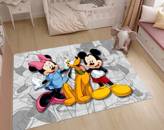 Mickey Mouse Rug,Minnie Mouse Rug,Kids Rug,Colorful Rug,Custom Rug,Nursery Rug,Cute Rug,Area Rug,Kids Room Rug,Nursery Decor,Gift for Kids