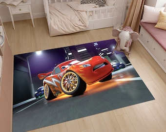 McQueen Rug,Cars Rug,Kids Rug,Colorful Rug,Custom Rug,Nursery Rug,Customized Rug,Cute Rug,Area Rug,Kids Room Rug,Nursery Decor,Gift for Kids