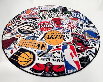 Basketball Rug, Nba Team Rug, Boys Room Rug, Sport Rug, Round Rug, Custom Rug, Hypebeast Rug, Area Rug, Personalized Rug, Unique Rug