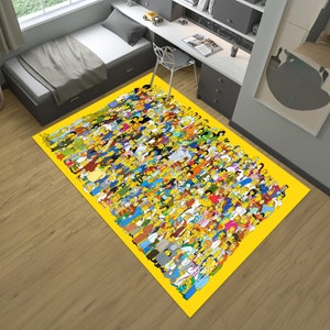 Simpsons Characters Rug,Simpsons Rug,Colorful Rug,Unique Rug,Fantastic Rug,Legend Rug,Anime Decor,Custom Rug,Anime Rug,Area Rug,Gifts