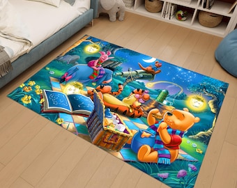 Winnie The Pooh Rug,Child Rug,Kids Rug,Colorful Rug,Custom Rug,Nursery Rug,Cute Rug,Area Rug,Kids Room Rug,Nursery Decor,Gift for Kids