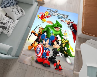 Avengers Teppich,Teppich Cartoon,Süßer Teppich,Mickey Mouse Teppich,Teppich Personalisiert,Kinderteppich,Geschenk Für Kinder,