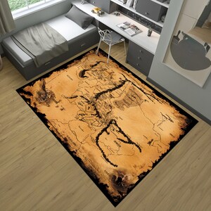 LOTR Teppich, Mittelerde Karte Teppich, LOTR Karte, Karte Teppich, Super Teppich,Fantastischer Teppich,Fantastischer Teppich,Teppich, Jungenzimmer Teppich, Geschenke für Ihn