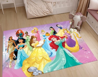 Princess Rug,Cute Rug,Colorful Rug,Kids Rug,Custom Rug,Personalized Rug,Nursery Rug,Area Rug,Kids Room Rug,Nursery Decor,Gift for a girl