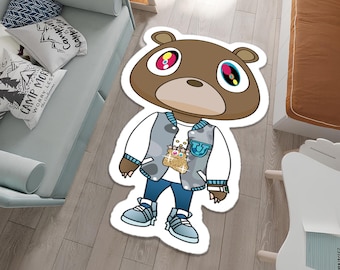 Kanye West,Kanye West Rug,Bear Rug,Musıc Rug,Colorful Rug,Custom Rug,Nursery Rug,Cute Rug,Area Rug,Young Room Rug,Nursery Decor,Gift for Him
