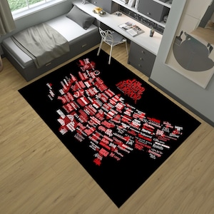 The United States of Horror Rug,Horror Movies Rug,Horror Rug,Fear Rug,Popular Rug,Horror Decor,Gothic Rug,Unique Rug,Area Rug,Gifts for her