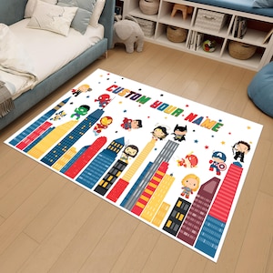 Super Heros Rug,Marvel Rug,Avengers Rug,Nursery Rug,Cute Rug,Personalized Rug,Movie Rug,Gift for Kids,Nursery Decor,Gift for Kids,Area Rug