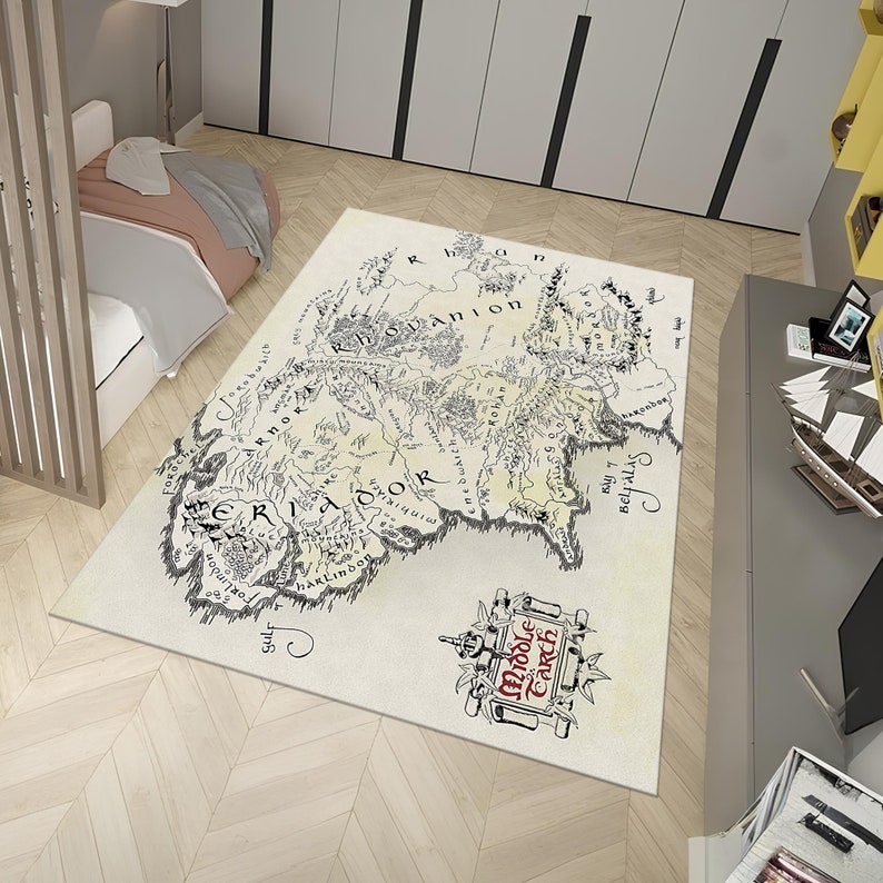 LOTR Rug,middle Earth Map Rug,lotr Map Rug,map Rug,cool Rugs,popular ...