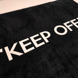 Keep Off,Keep Off Rug,Black Rug,Popular Rug,Unique Rug,Modern Rug,Home Decor,Area Rug,Aesthetic Rug,Rugs for Living Room,Housewarming Gift image 2