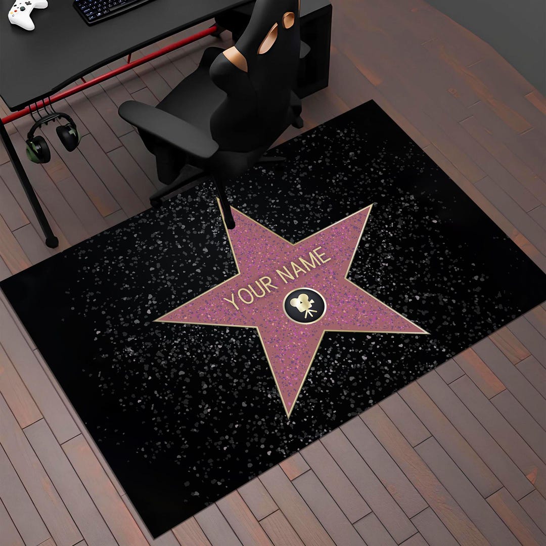 Walk of Fame Rug, Hollywood Rug, Fame Rug, Personalized Rug, Hollywood ...