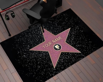Walk Of Fame Rug, Hollywood Rug, Fame Rug, Personalized Rug, Hollywood Celebrity Star Custom Name Rugs, Gift for woman, Star Rug,Nursery Rug