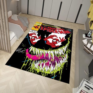 Spiderman Rug,Venom Rug,Themed Rug,Fantastic Rug,Area Rug,Kids Rug,Colorful Rug,Sci-Fi Rug,Marvel Rug,Gift For Him,Unique Rug,Bestseller