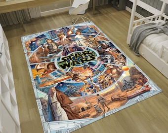 Star Wars Characters,Star Wars Rug, Darth Vader Rug,Star Wars Themed Rug,Young Room Rug,Boys Room Rug,Custom Rug,Personalized Gifts,Area Rug
