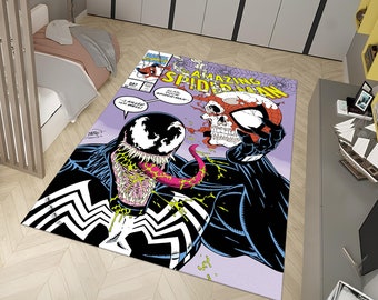 Venom Rug,Spiderman Rug,Themed Rug,Fantastic Rug,Area Rug,Kids Rug,Colorful Rug,Sci-Fi Rug,Marvel Rug,Gift for her,Unique Rug,Bestseller
