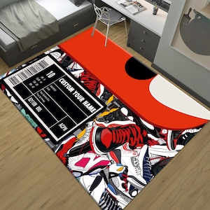 Shoes Box, Sneakers Shoes Rug, Custom Rug, Personalized Rug, Street Cool Rug, Sneakers Decor Rug, Sneaker Art, Fashion Street Rug, Area Rug,