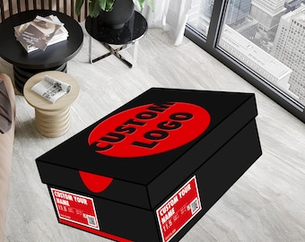 Sneaker Box, Shoes Box, Sneakers Shoes Rug, Custom Rug, Personalized Rug, Street Cool Rug, Sneakers Decor Rug, Sneaker Art, Fashion Street