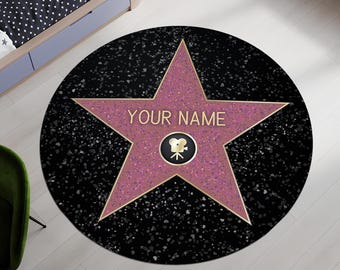 Personalized Hollywood Star Rug: Custom Name Celebrity Gift