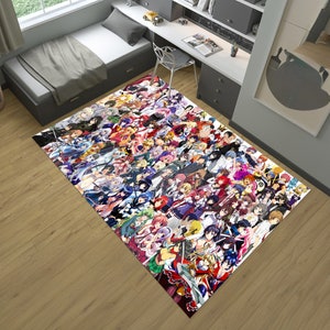Mixed Anime Rug,Anime Rug,Kawaii Rug,Manga Rug,Unique Rug,Fantastic Rug,Awesome Rug,Anime Decor,Colorful Rug,Custom RugArea Rug,Gift for Her