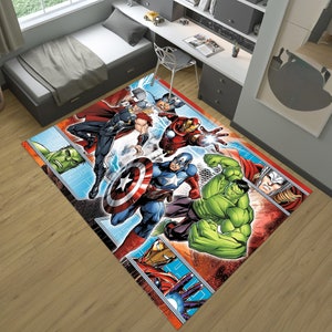 Super Heros Rug,IronMan Rug,Captain America Rug,Thor Rug,Movie Rug,Fantastic Rug,Movie Decor,Colorful Rug,Area Rug,Nursery Rug,Gifts for Her