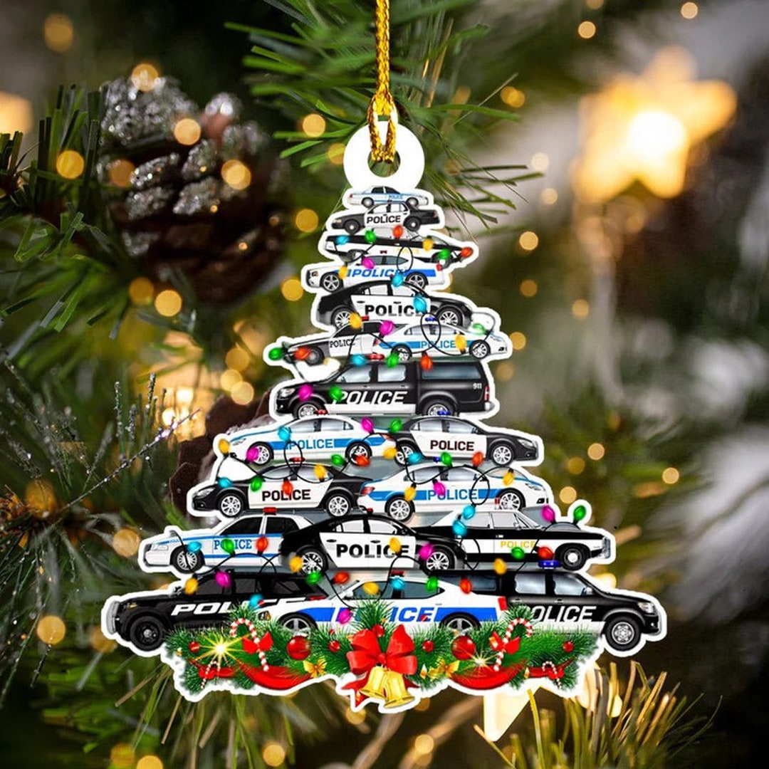Custom Police Car Christmas Tree Shaped for Police Man Etsy