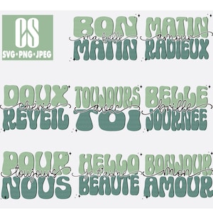 En Français - SVG-PNG-JPEG - 8 Fichiers Bon Matin