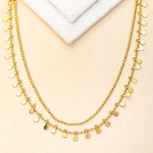 Catalina Double Layered Chain Necklace | Women&#39;s Layering Jewelry | Trendy Gold