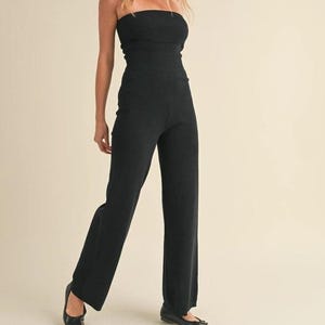 Riley Bandeau Knit Sweater Jumpsuit | Casual Women's Jumper | Trendy Athleisurewear | Travel Style Inspo