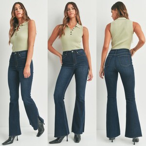 Slit High-Rise Flare Pants main image 1