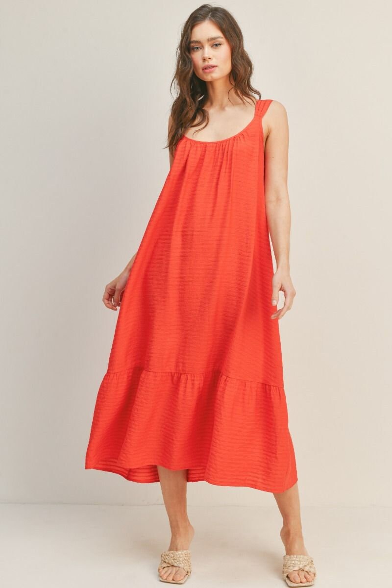 Lace Back Bow Tie Maxi Dress