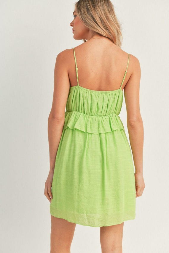 lime green vacation dress Alyse Ruffle Mini | Women's Style | Trendy Summer Sundress Womens dresses