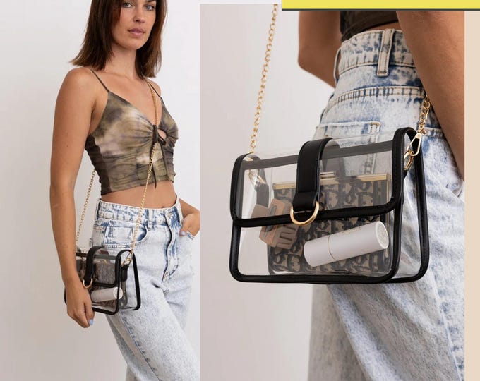 Transparent Chain Handle Stadium Bag main image 1