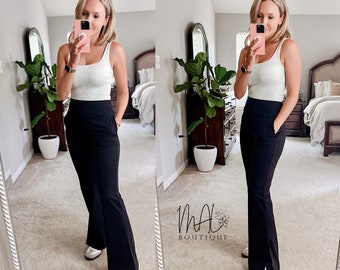 Karter Wide Leg Black Active Pants