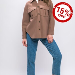 Casey Button Up Shacket | Cocoa Brown Jacket | Fall | Wool-Like Button-Up | Women's Fashion