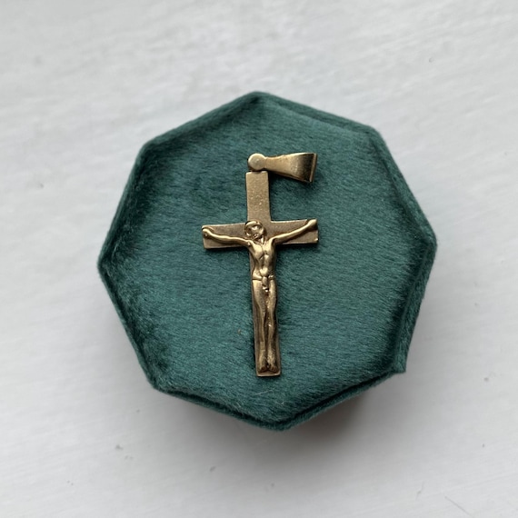 Vintage 9ct Solid Gold Cross Charm