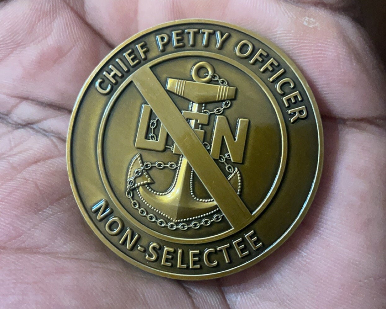 Navy Petty Officer First Class Gold Pin 3.25 Inch 