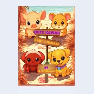 Cute Kawaii Baby Animals Coloring Book