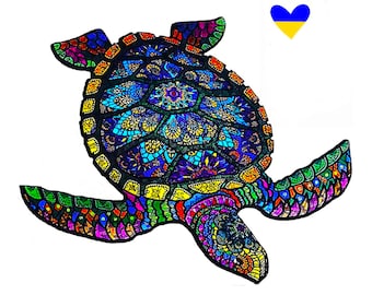 Turtle Puzzle, Eco-friendly play for Adults and Kids,Unique Jigsaw Puzzle, Brain Teaser Wooden Puzzle, Wooden Puzzle Adults, Animal Puzzle